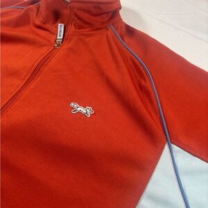 Retro Fox Jacket Men's Large Full Zip Logo Orange and White Track Jacket L